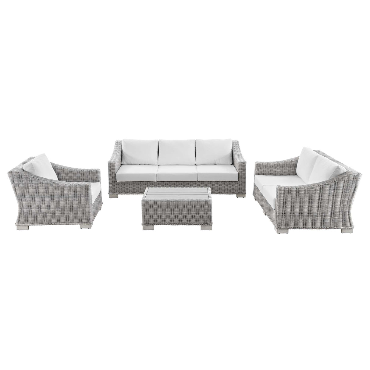 4-Piece Wicker Patio Furniture Set for Outdoor Seating and Conversation Areas