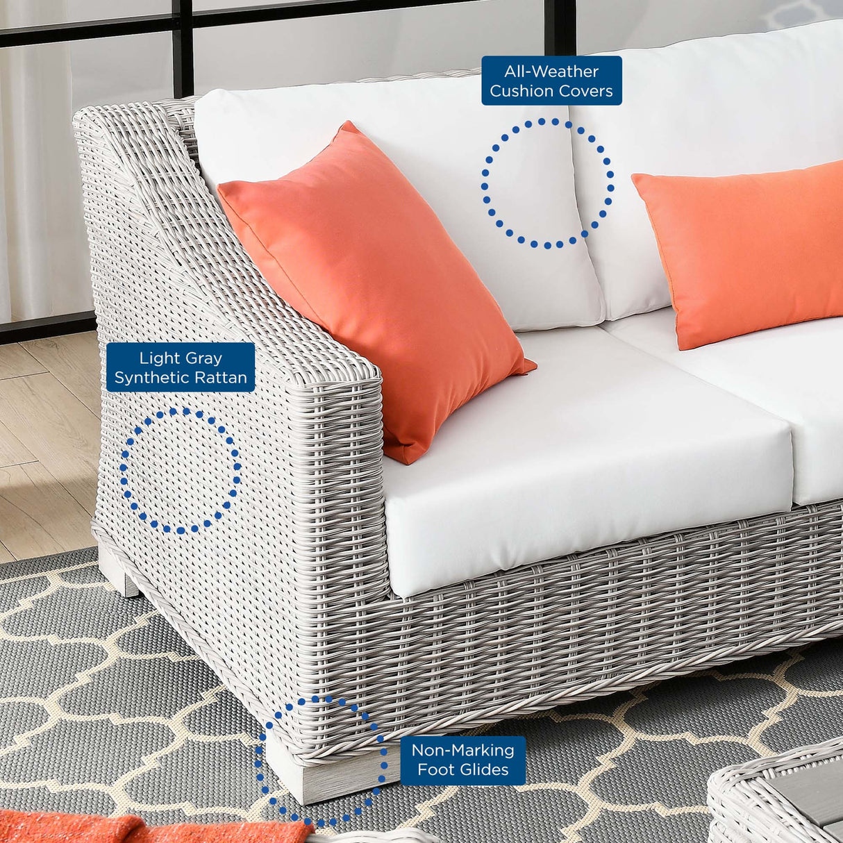 4-Piece Wicker Patio Furniture Set for Outdoor Seating and Conversation Areas