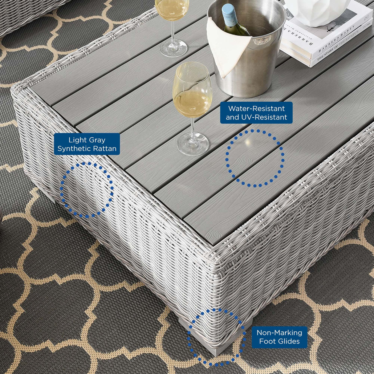 5-Piece Wicker Rattan Outdoor Patio Furniture Set with Sofa, Chairs and Table