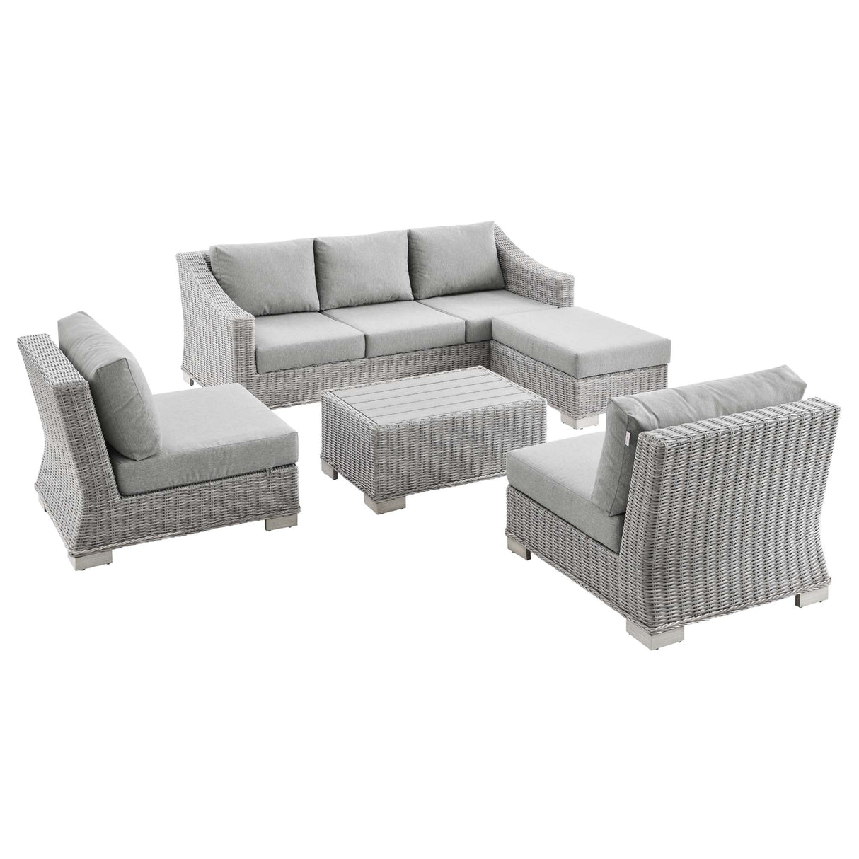 Wicker Rattan Outdoor Patio Furniture Set — Durable All-Weather Seating with Cushions