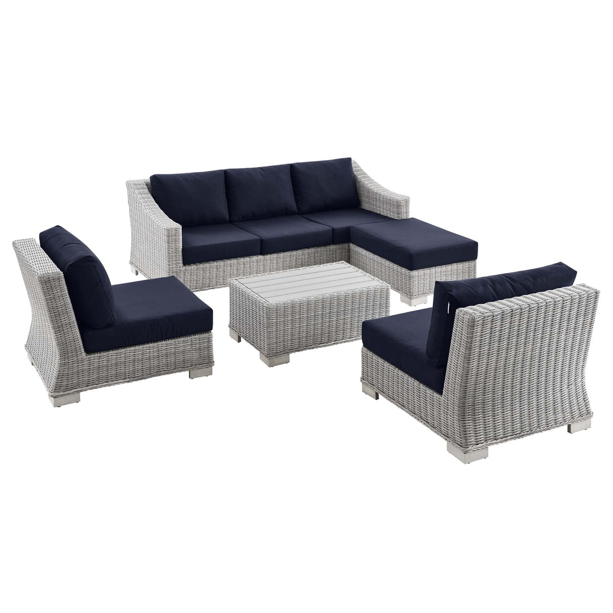 Wicker Rattan Outdoor Patio Furniture Set — Durable All-Weather Seating with Cushions