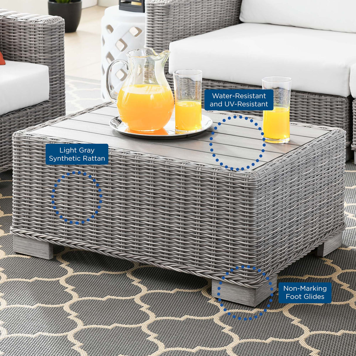 Wicker Rattan Outdoor Patio Furniture Set — Durable All-Weather Seating with Cushions