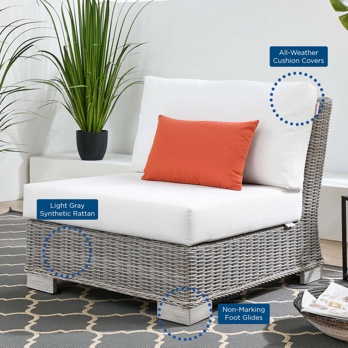 Wicker Rattan Outdoor Patio Furniture Set — Durable All-Weather Seating with Cushions