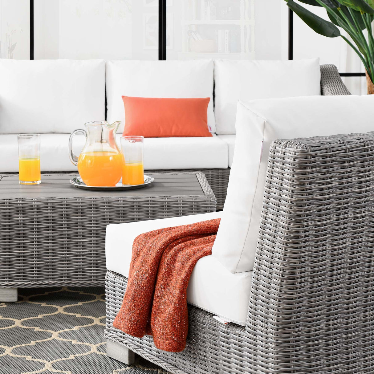 Wicker Rattan Outdoor Patio Furniture Set — Durable All-Weather Seating with Cushions