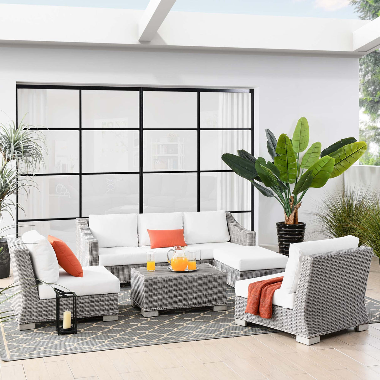 Wicker Rattan Outdoor Patio Furniture Set — Durable All-Weather Seating with Cushions