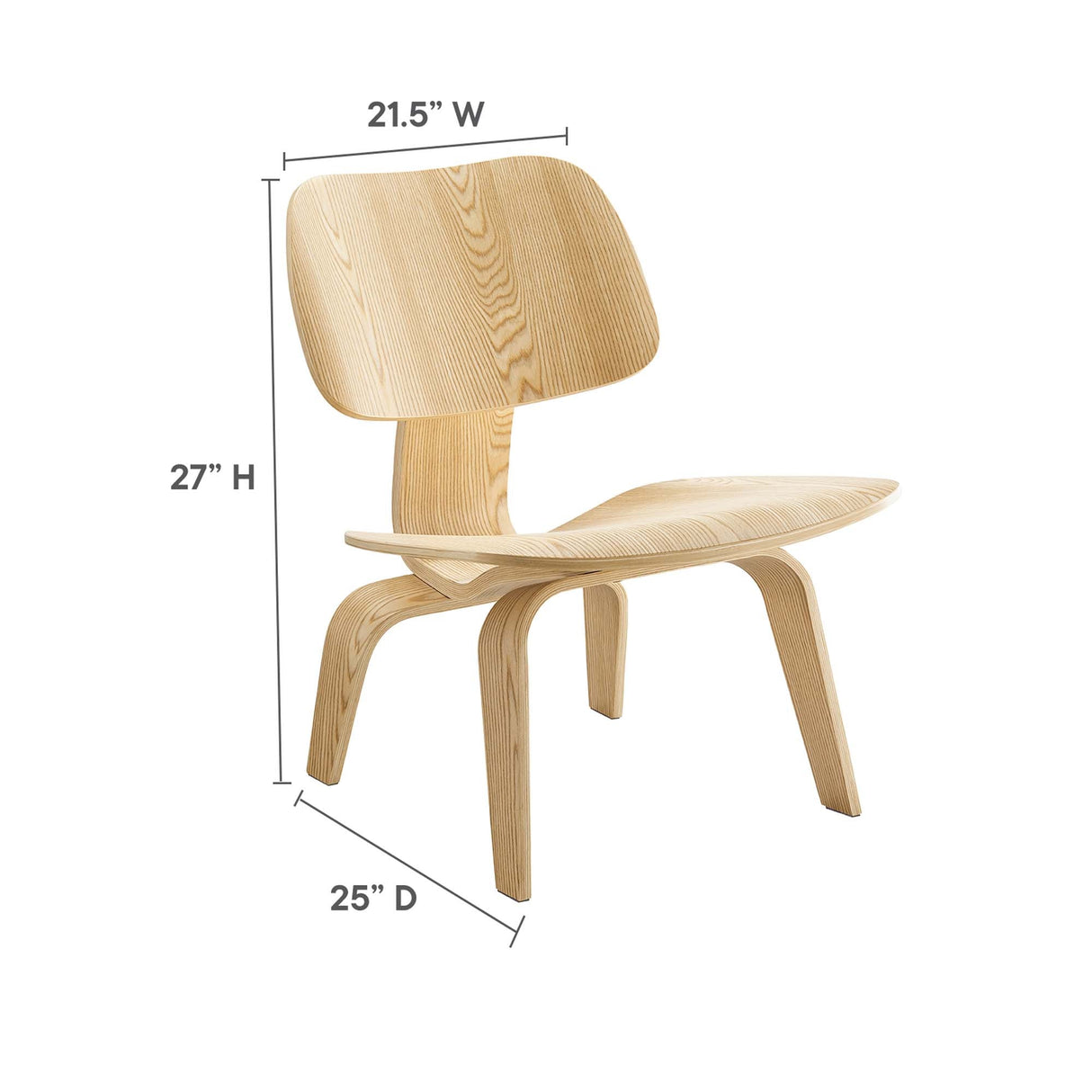22 Inch Mid-Century Molded Plywood Lounge Chair