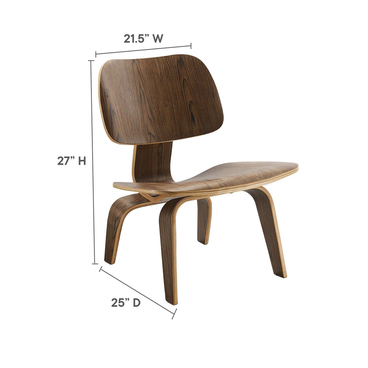 22 Inch Mid-Century Molded Plywood Lounge Chair