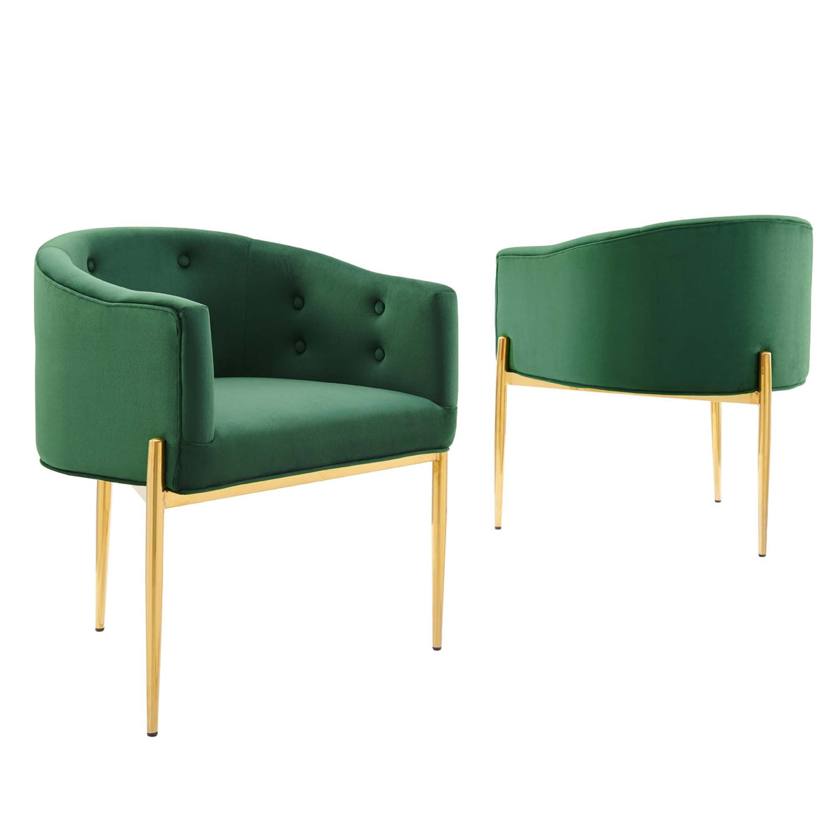 26 Inch Tufted Performance Velvet Accent Chair Set of 2
