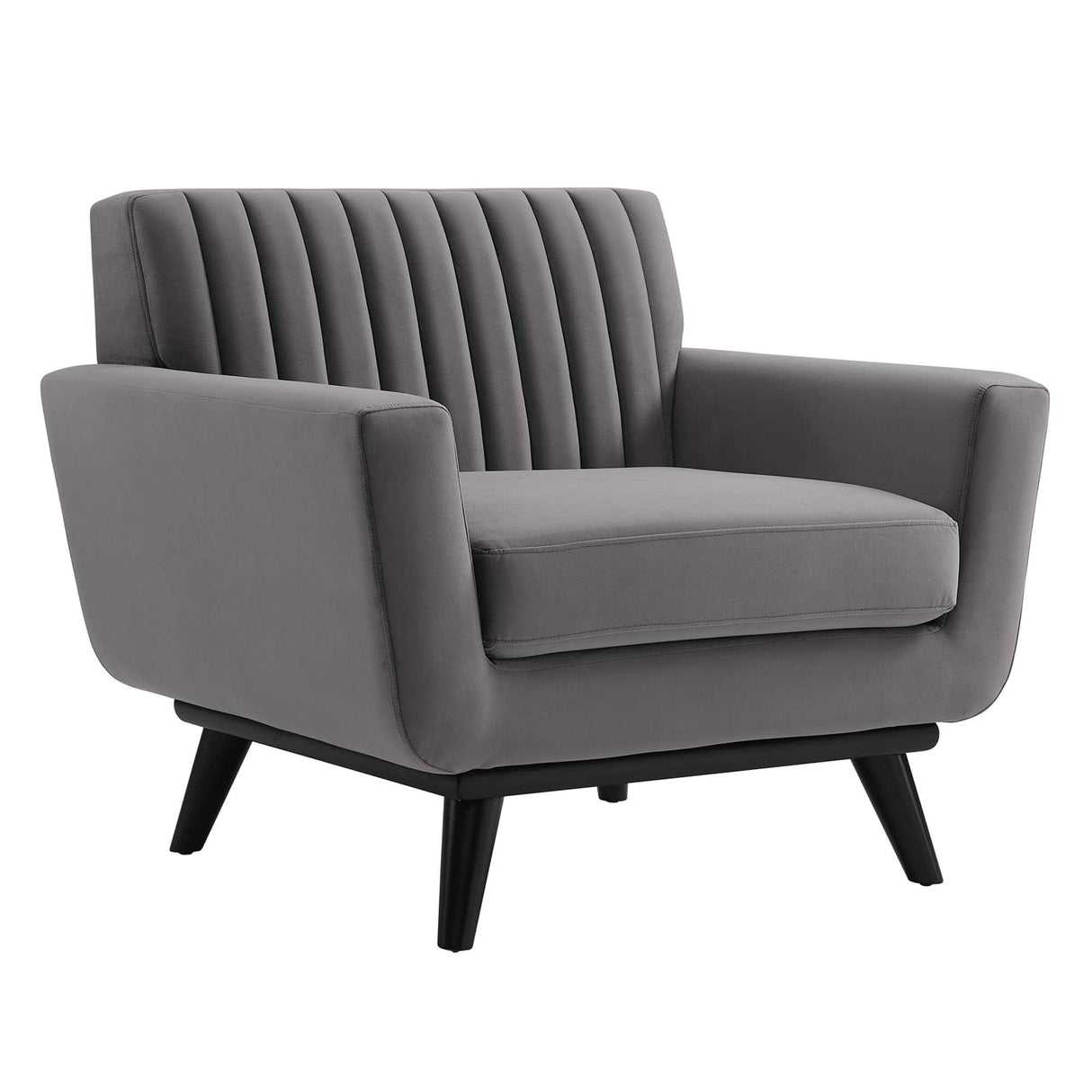 36 Inch Channel Tufted Performance Velvet Armchair
