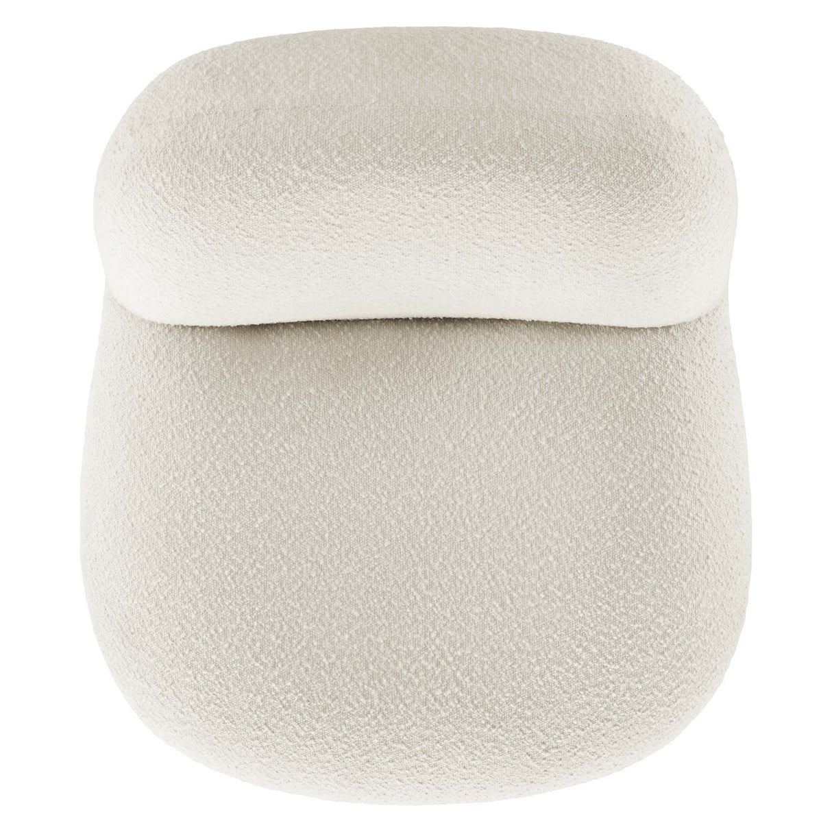 31 Inch Boucle Fabric Swivel Chair in Ivory