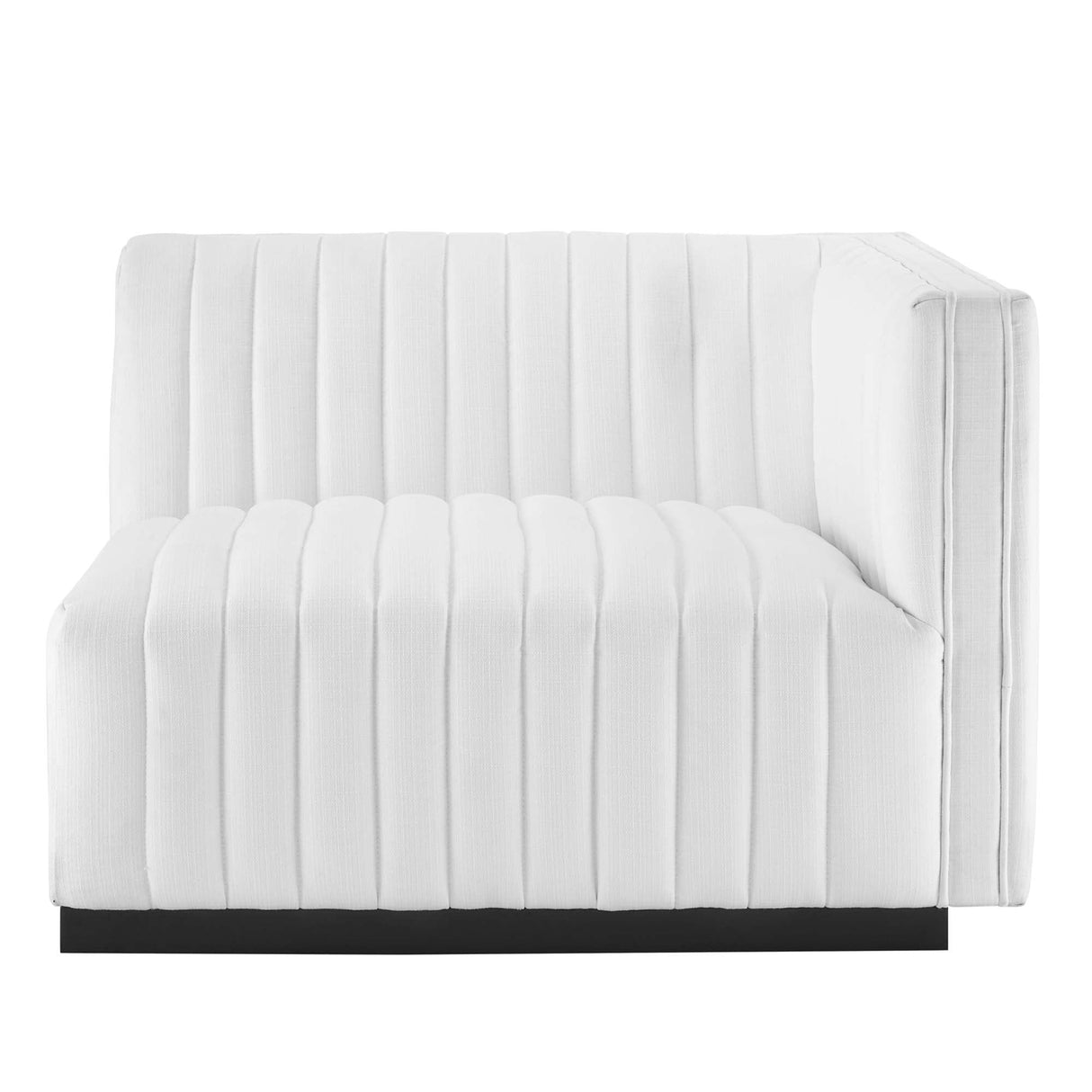 Channel Tufted Upholstered Fabric Right-Arm Sectional Chair 37 Inch