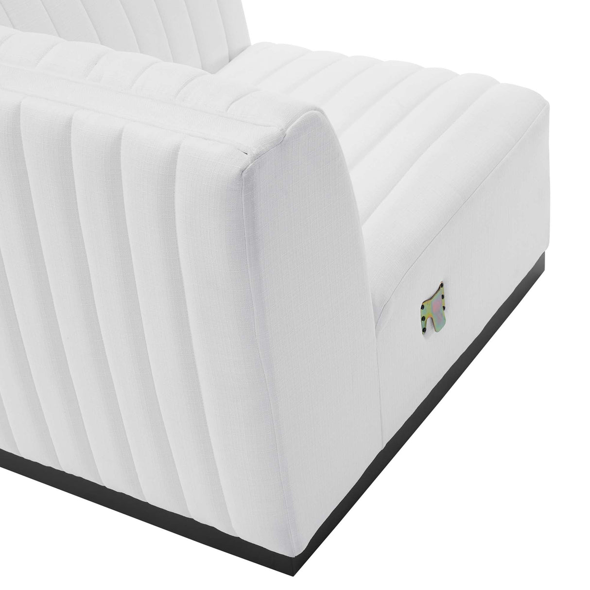 Channel Tufted Upholstered Fabric Right-Arm Sectional Chair 37 Inch