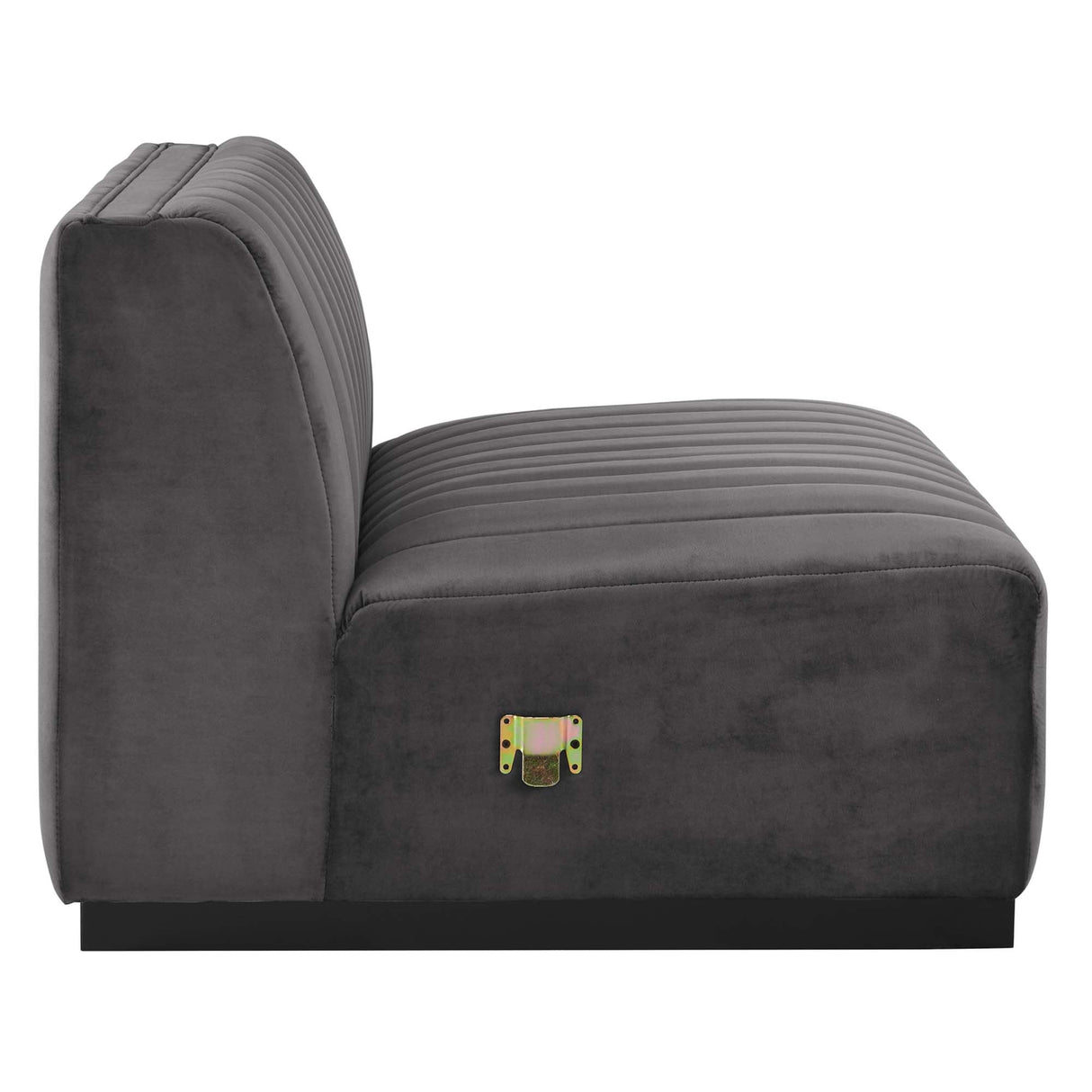 Modern Channel Tufted Upholstered Fabric Armless Chair - 37 Inch