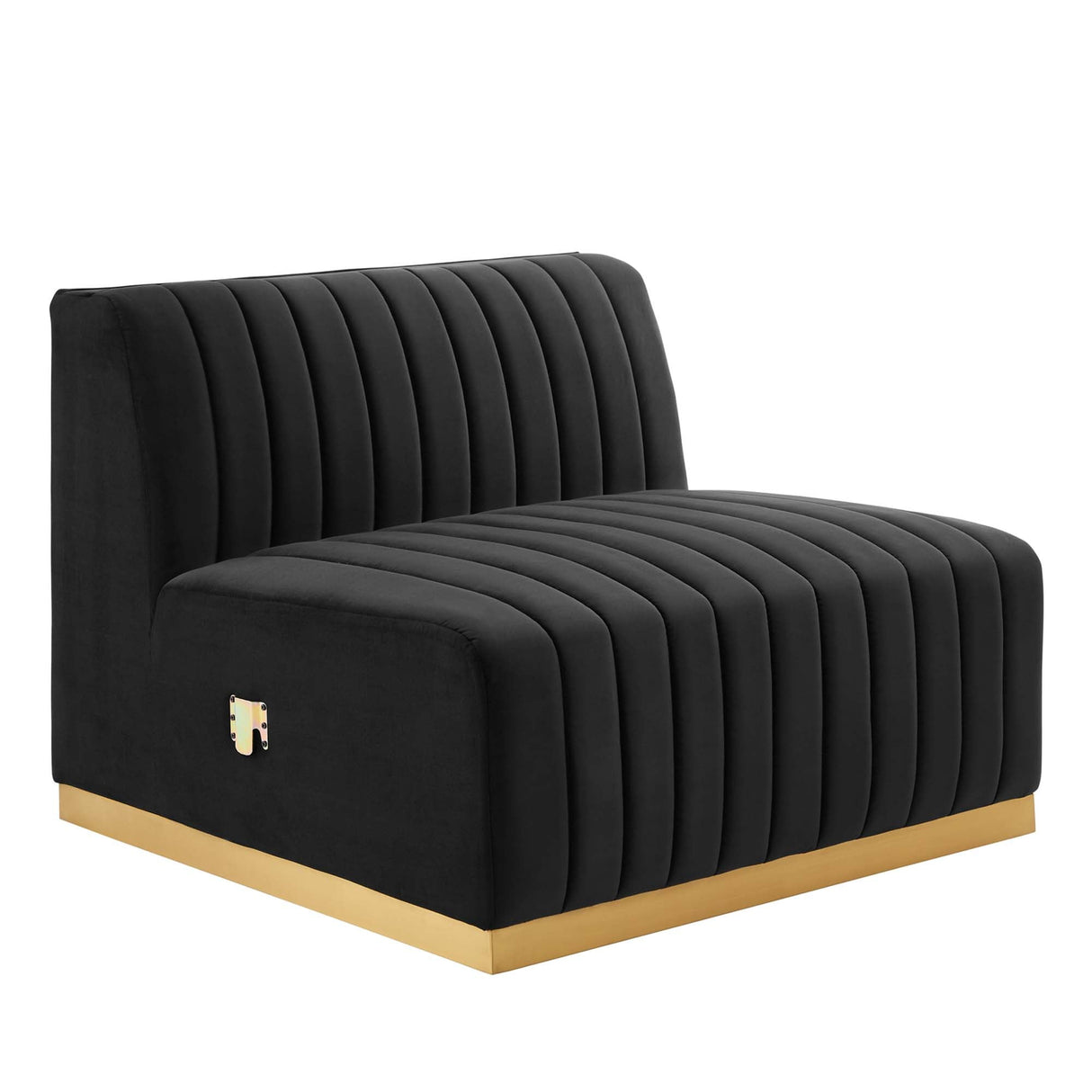 Channel Tufted Performance Velvet Upholstered Armless Chair 36 Inch