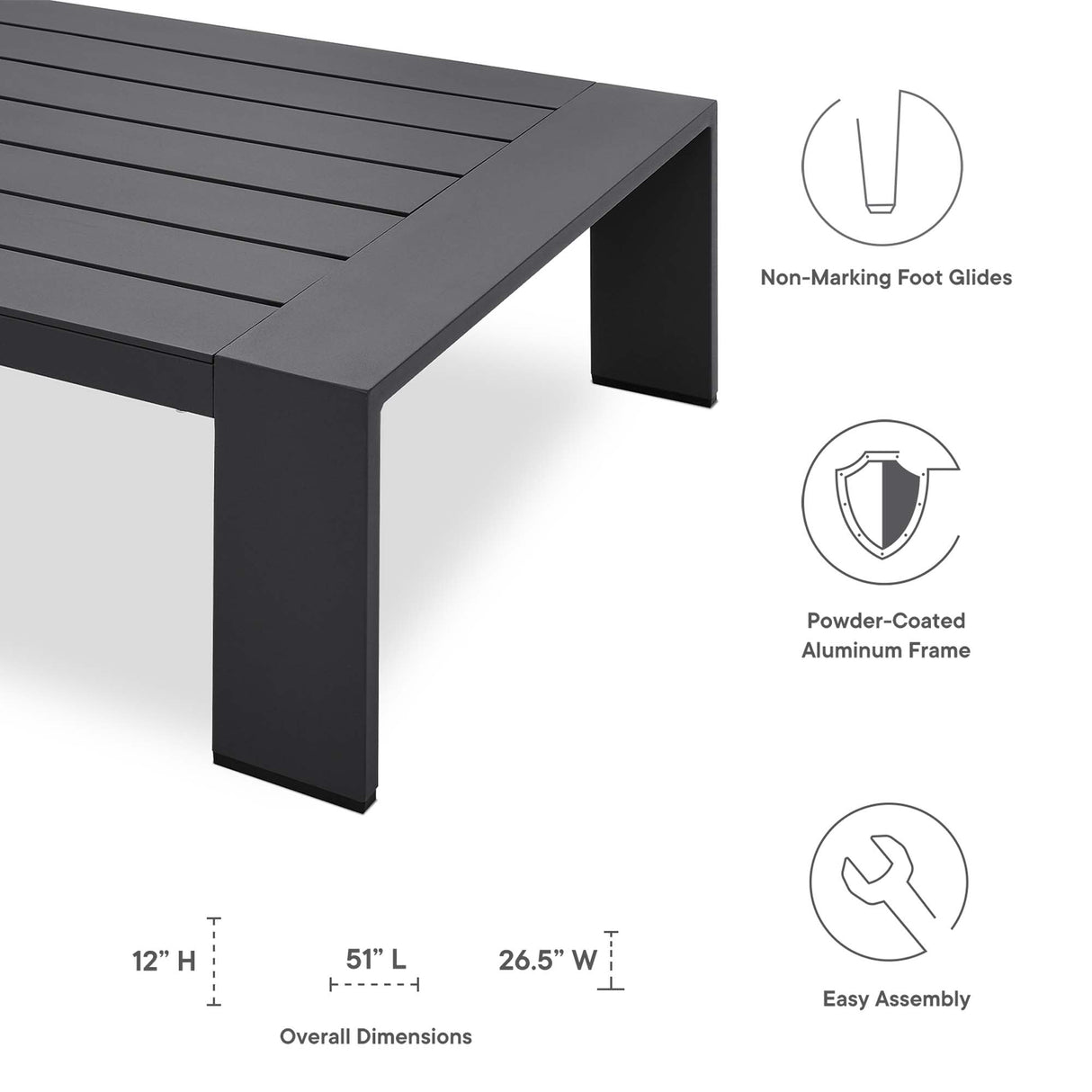 4-Piece Outdoor Aluminum Patio Set Complete Modern Dining and Seating Set for Patio
