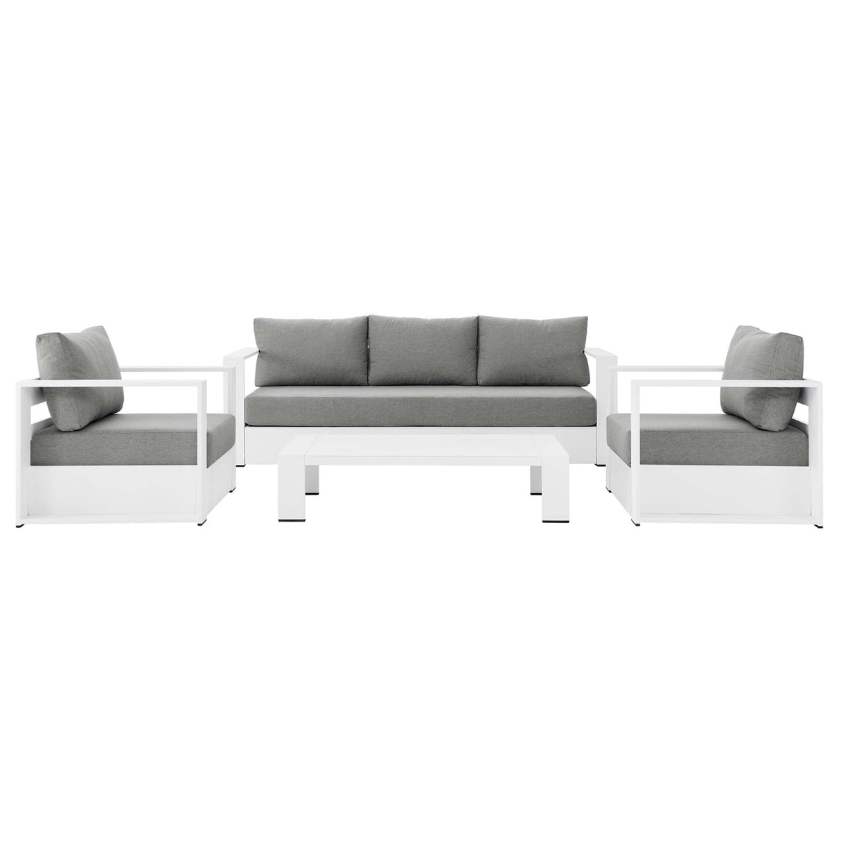4-Piece Outdoor Aluminum Patio Set Complete Modern Dining and Seating Set for Patio