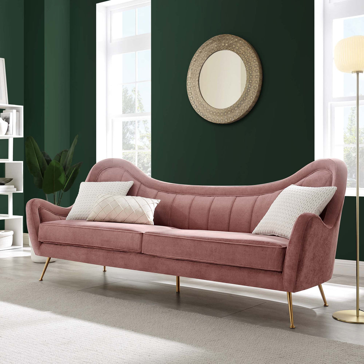 Victorian Channel Tufted Performance Velvet Sofa