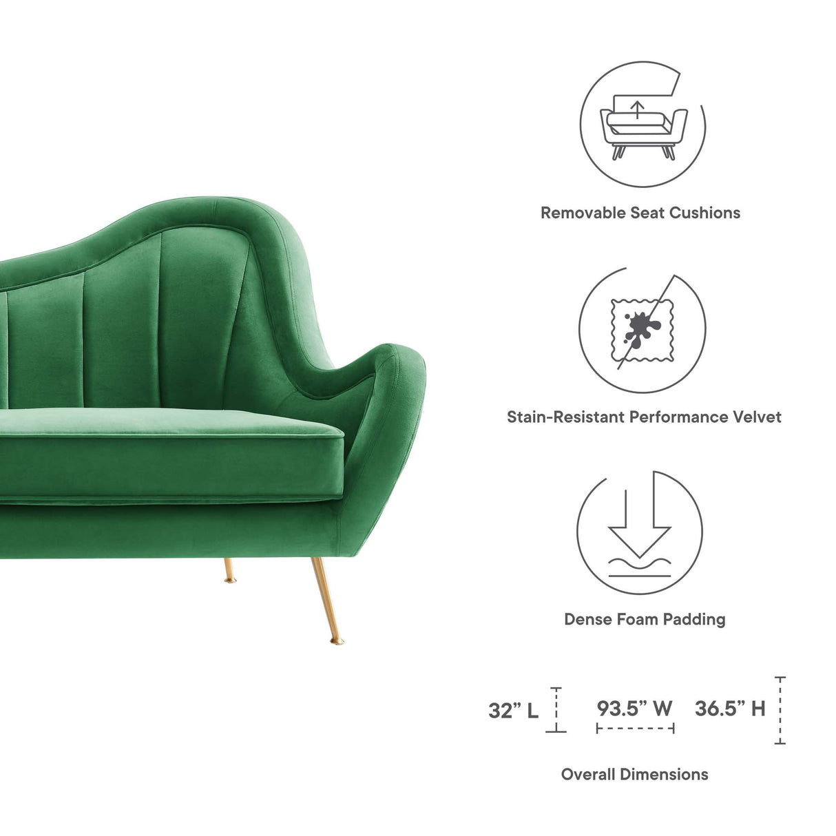 Victorian Channel Tufted Performance Velvet Sofa