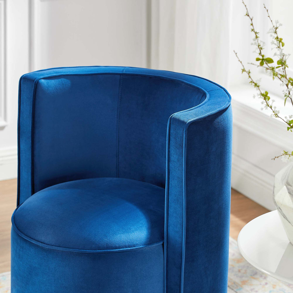 25 Inch Della Mid-Century Modern Performance Velvet Swivel Accent Chair