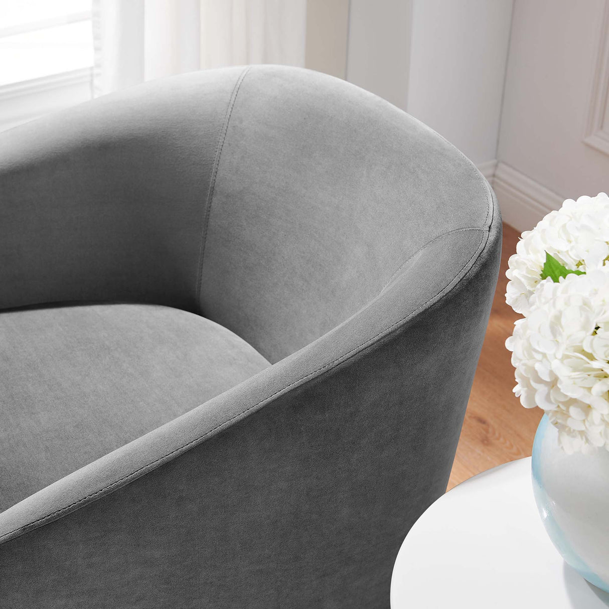 31 Inch Performance Velvet 360-Degree Swivel Accent Chair