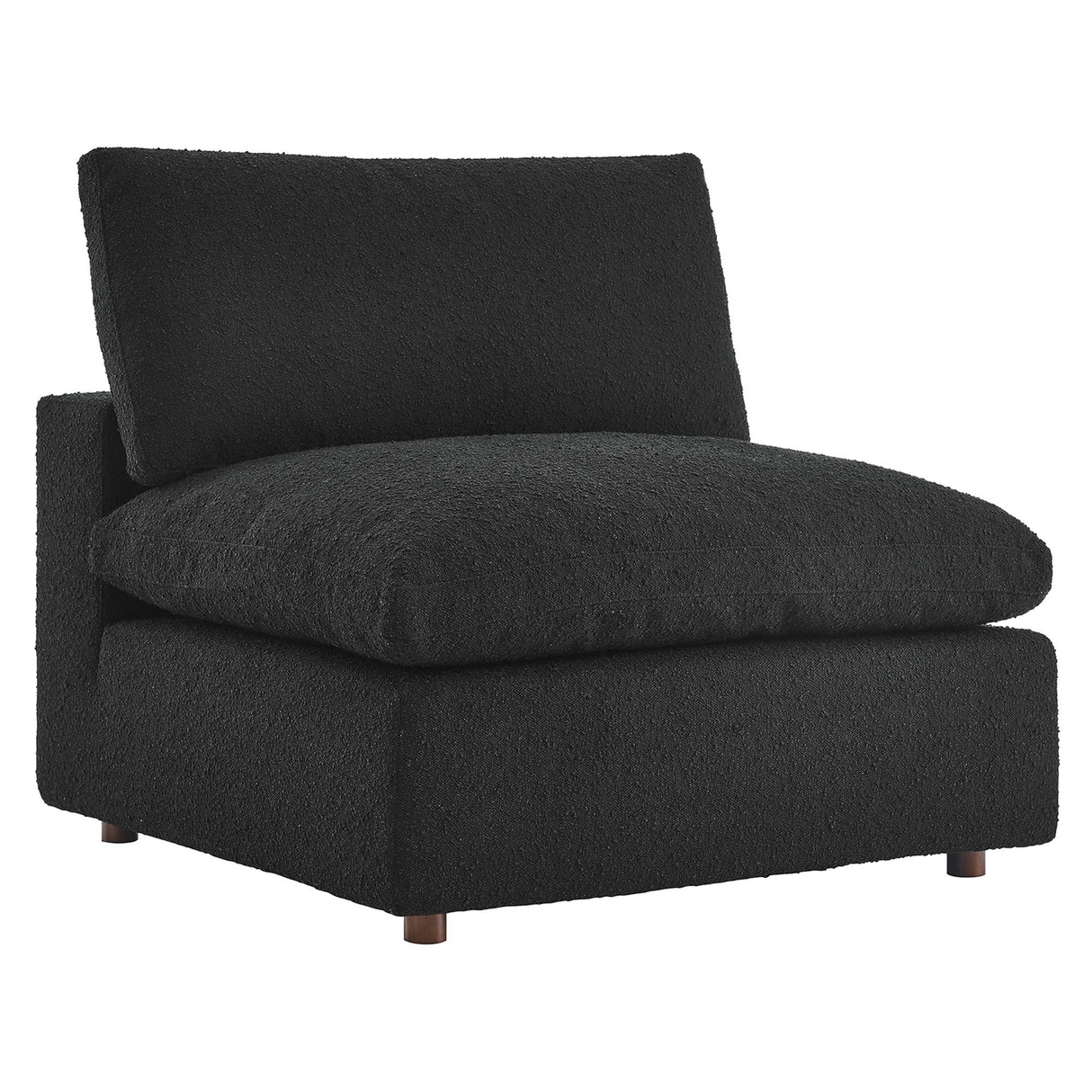 Down Filled Overstuffed Boucle Fabric Armless Chair 40 Inch