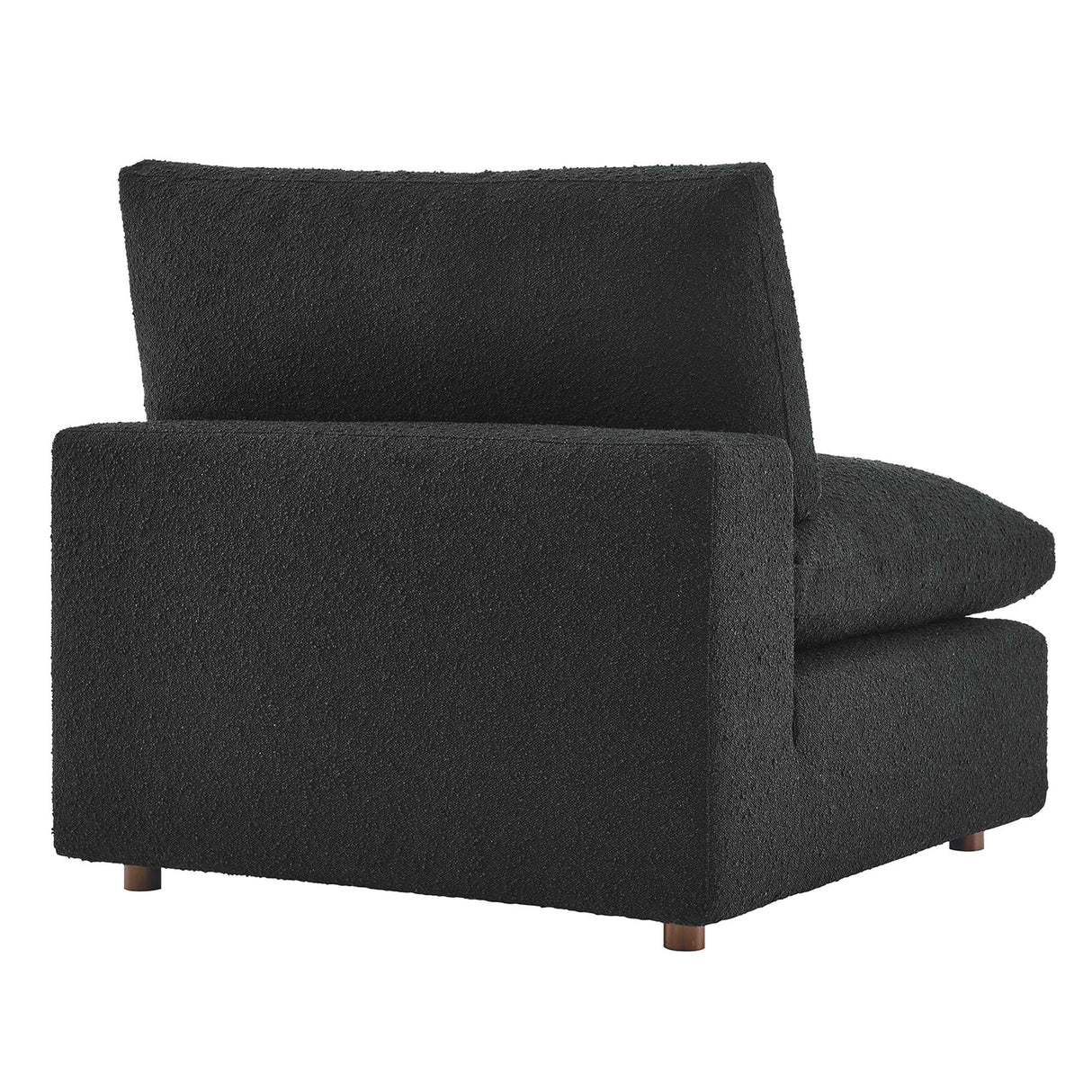 Down Filled Overstuffed Boucle Fabric Armless Chair 40 Inch