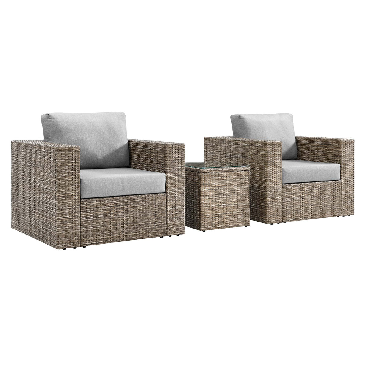 3-Piece Wicker Patio Furniture Set with Cushions for Outdoor Patio and Decks