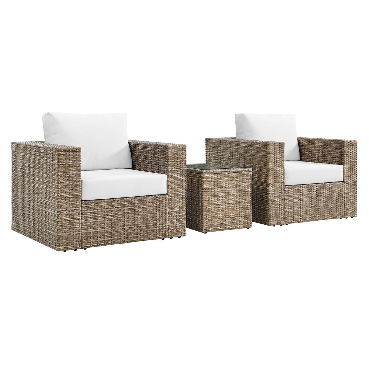 3-Piece Wicker Patio Furniture Set with Cushions for Outdoor Patio and Decks