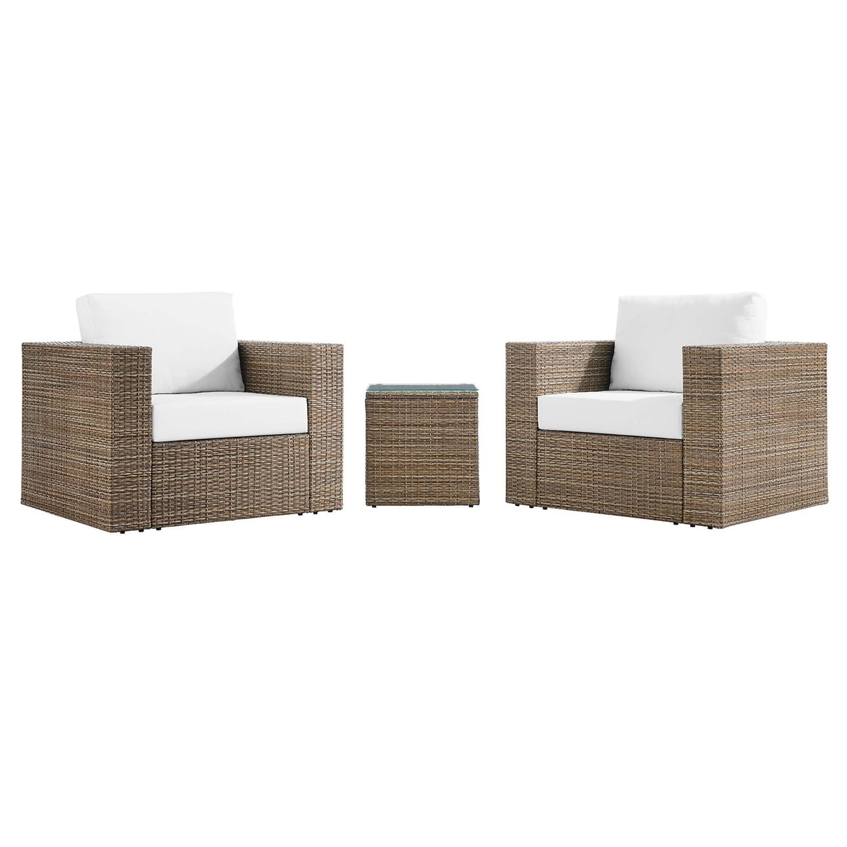 3-Piece Wicker Patio Furniture Set with Cushions for Outdoor Patio and Decks