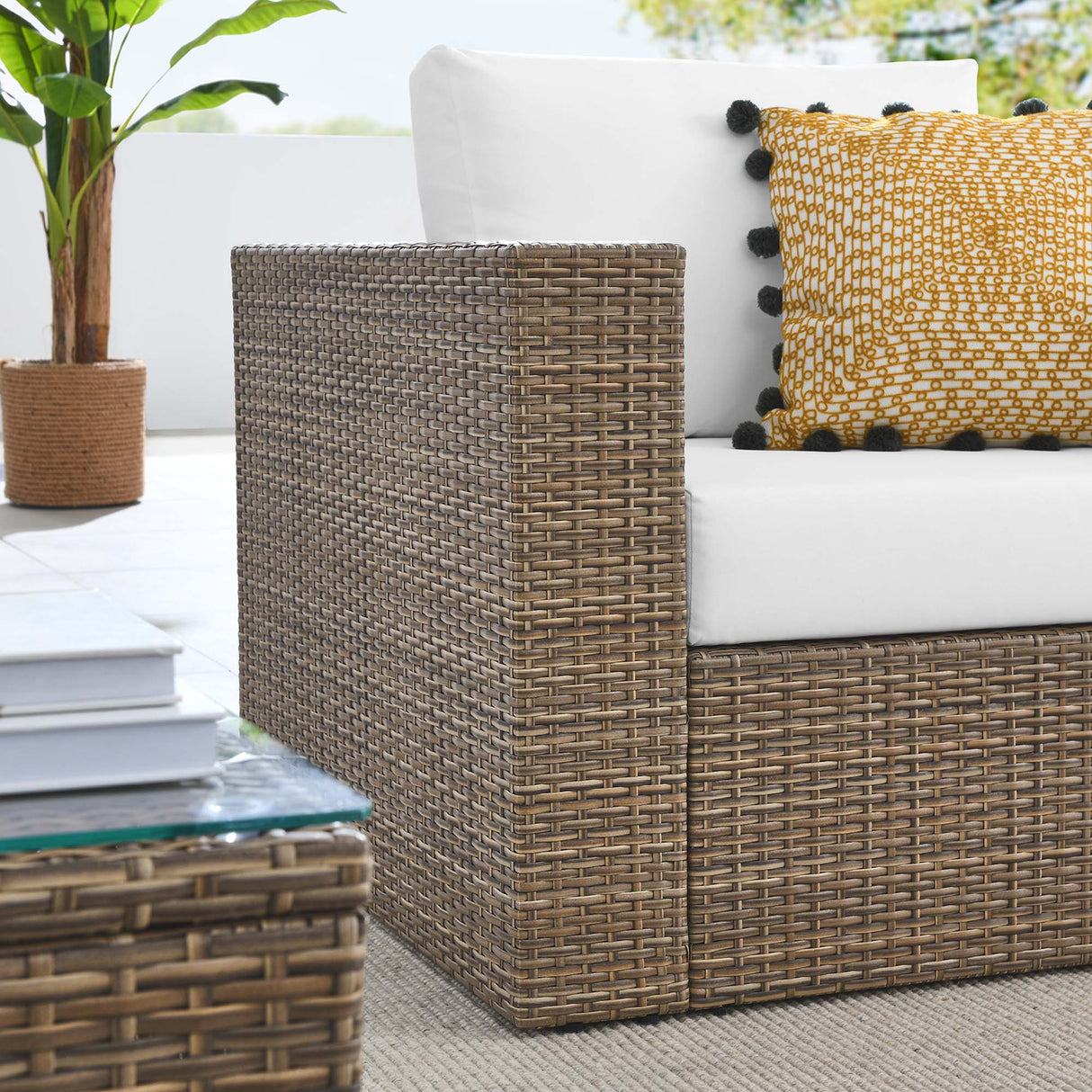 3-Piece Wicker Patio Furniture Set with Cushions for Outdoor Patio and Decks