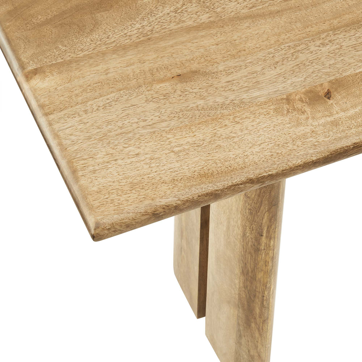 Solid Mango Wood Dining Bench with Modern Farmhouse Design