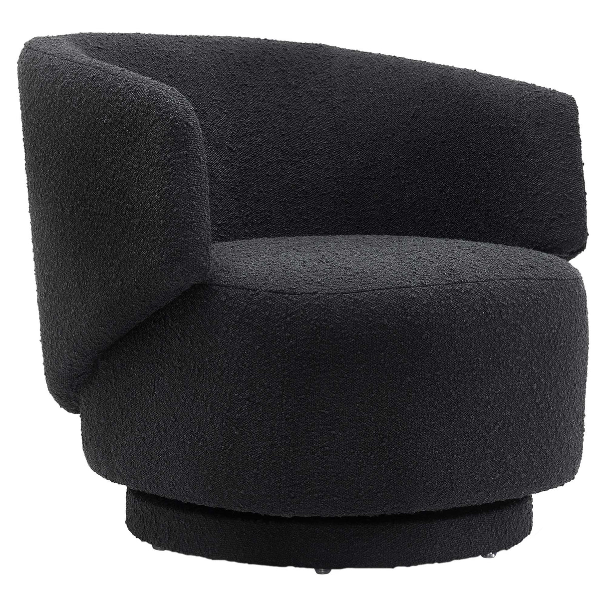 30 Inch Curved Boucle Fabric Swivel Accent Chair