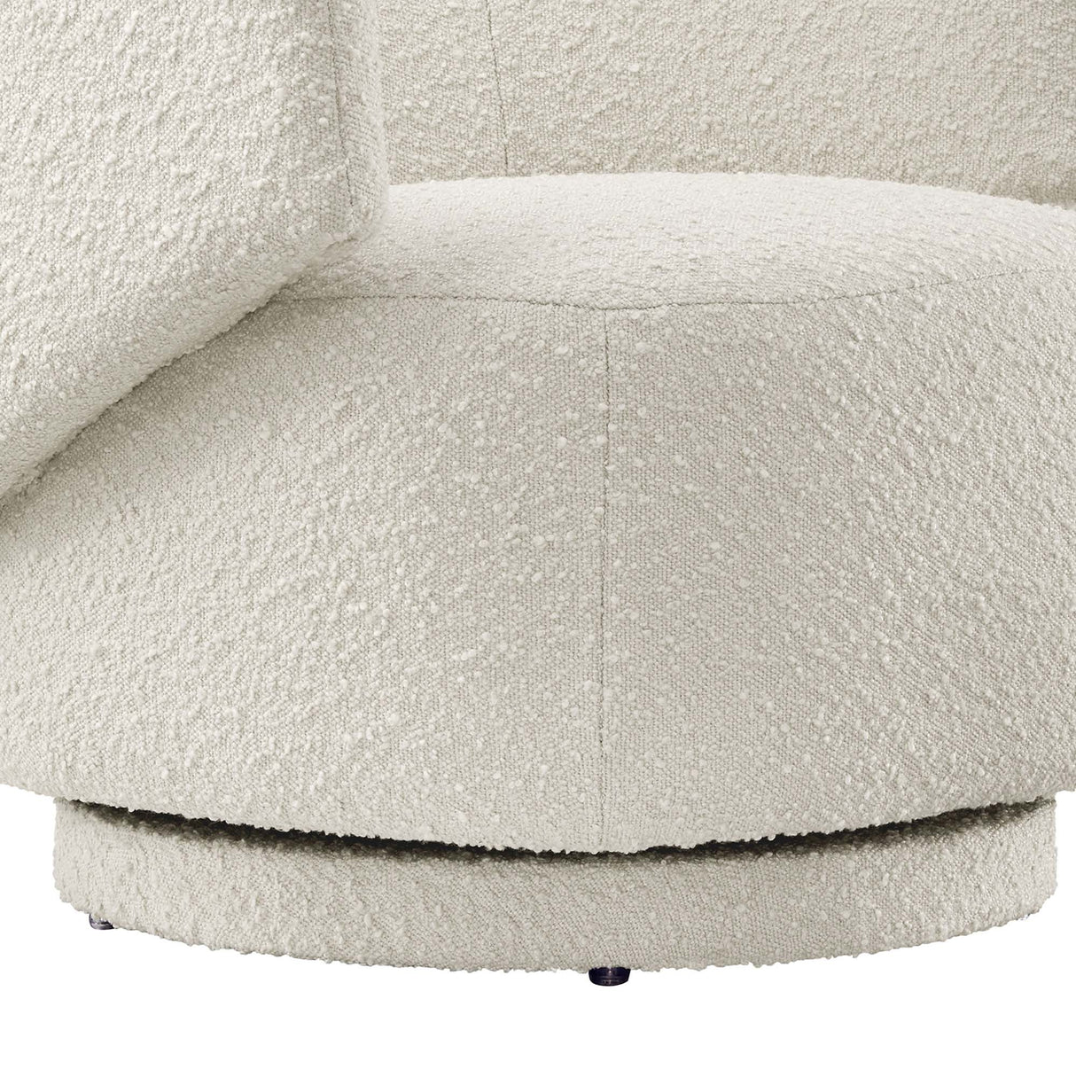 30 Inch Curved Boucle Fabric Swivel Accent Chair