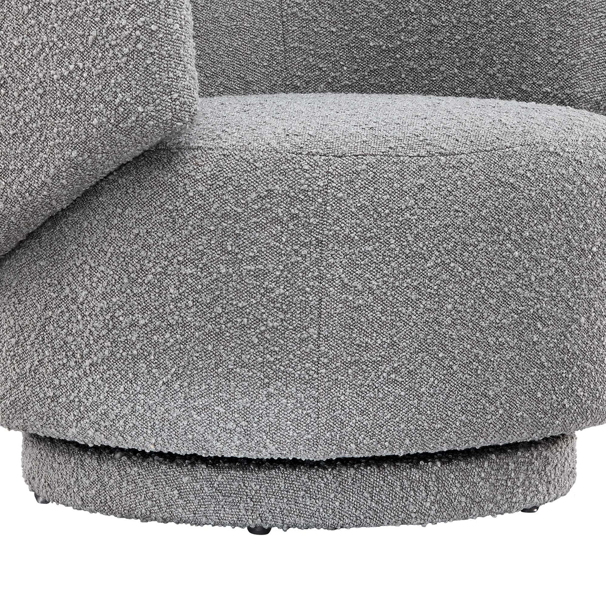 30 Inch Curved Boucle Fabric Swivel Accent Chair