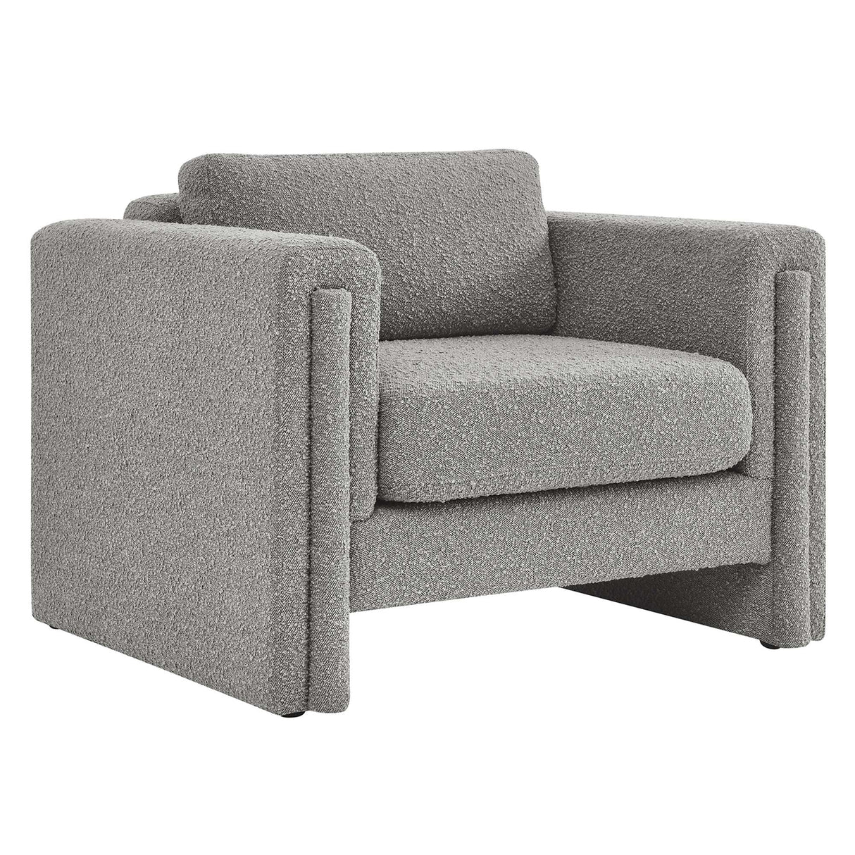 42 Inch Modern Boucle Fabric Accent Armchair with Pocket Coil Springs and Removable Cushions