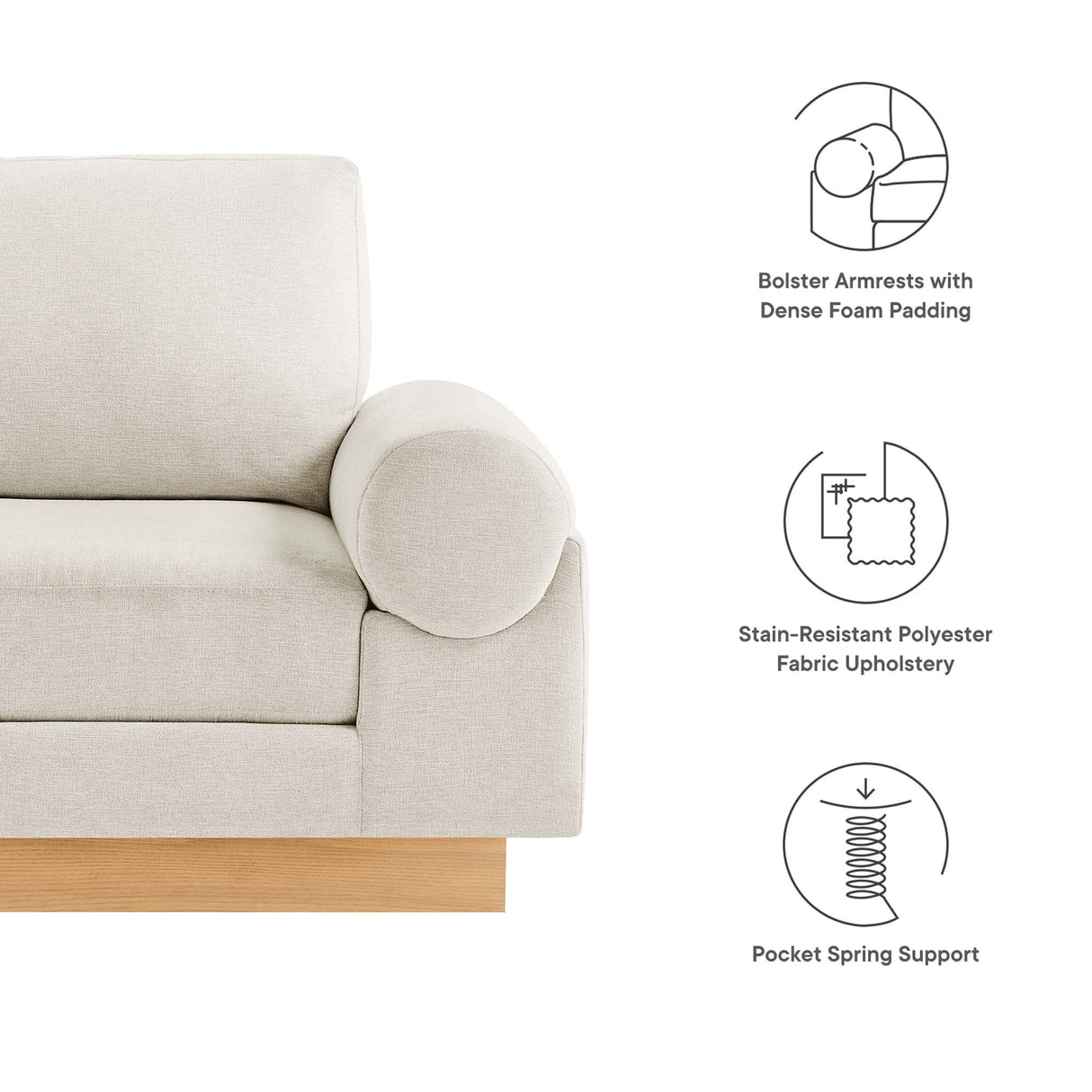 42 Inch Polyester Fabric Armchair