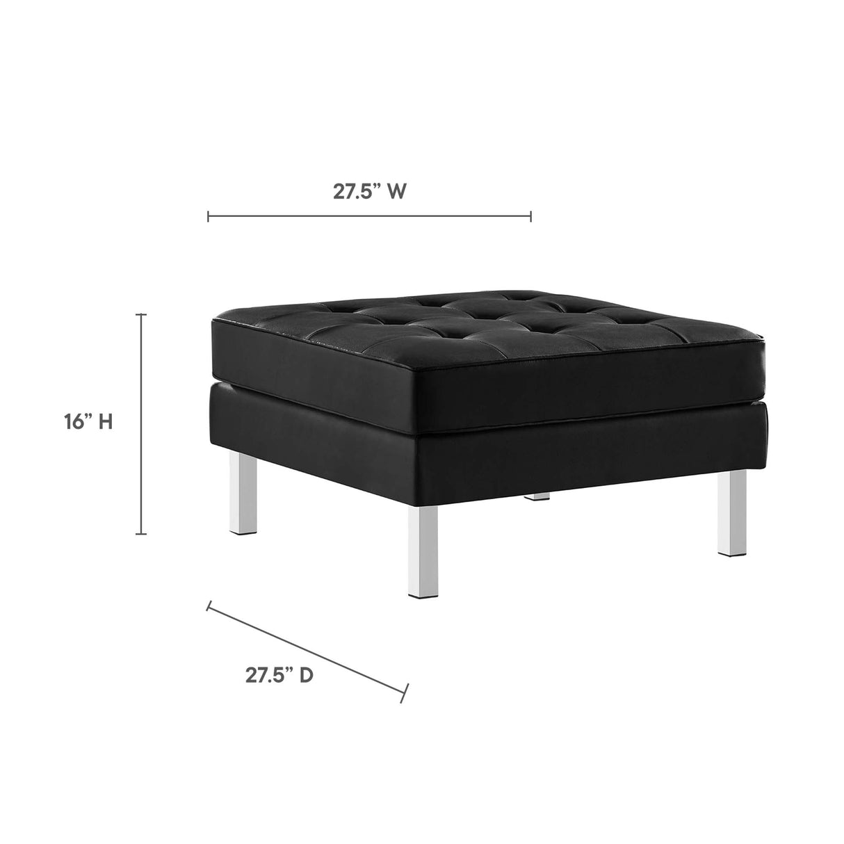 2 Piece 119" Tufted Vegan Leather Sofa and Ottoman Set
