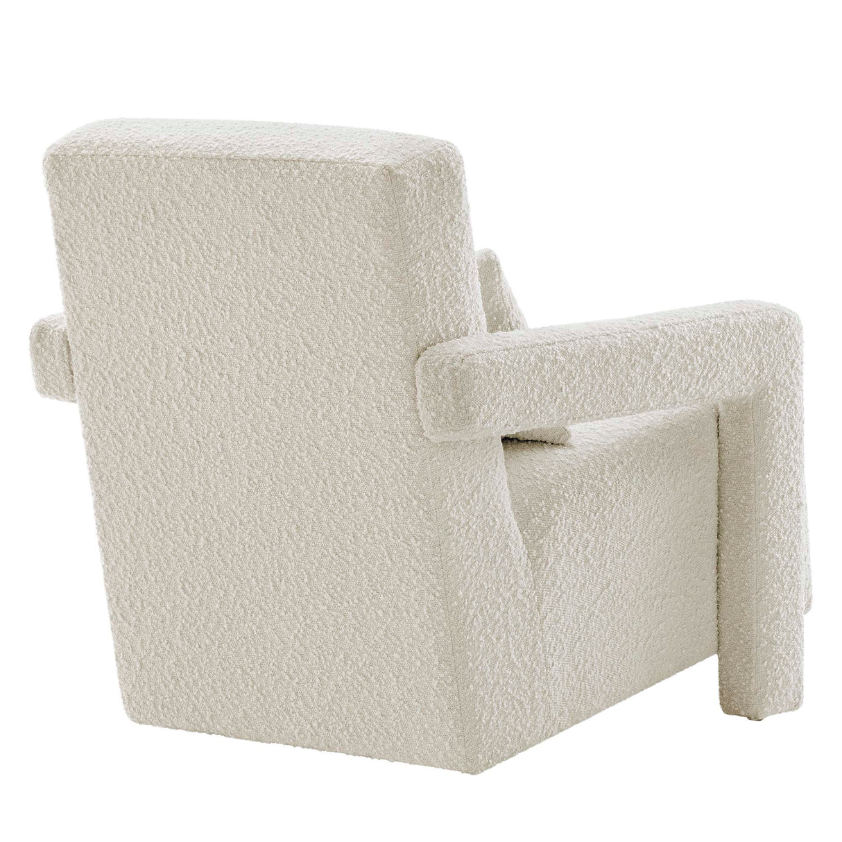 27 Inch Modern Angular Boucle Fabric Armchair