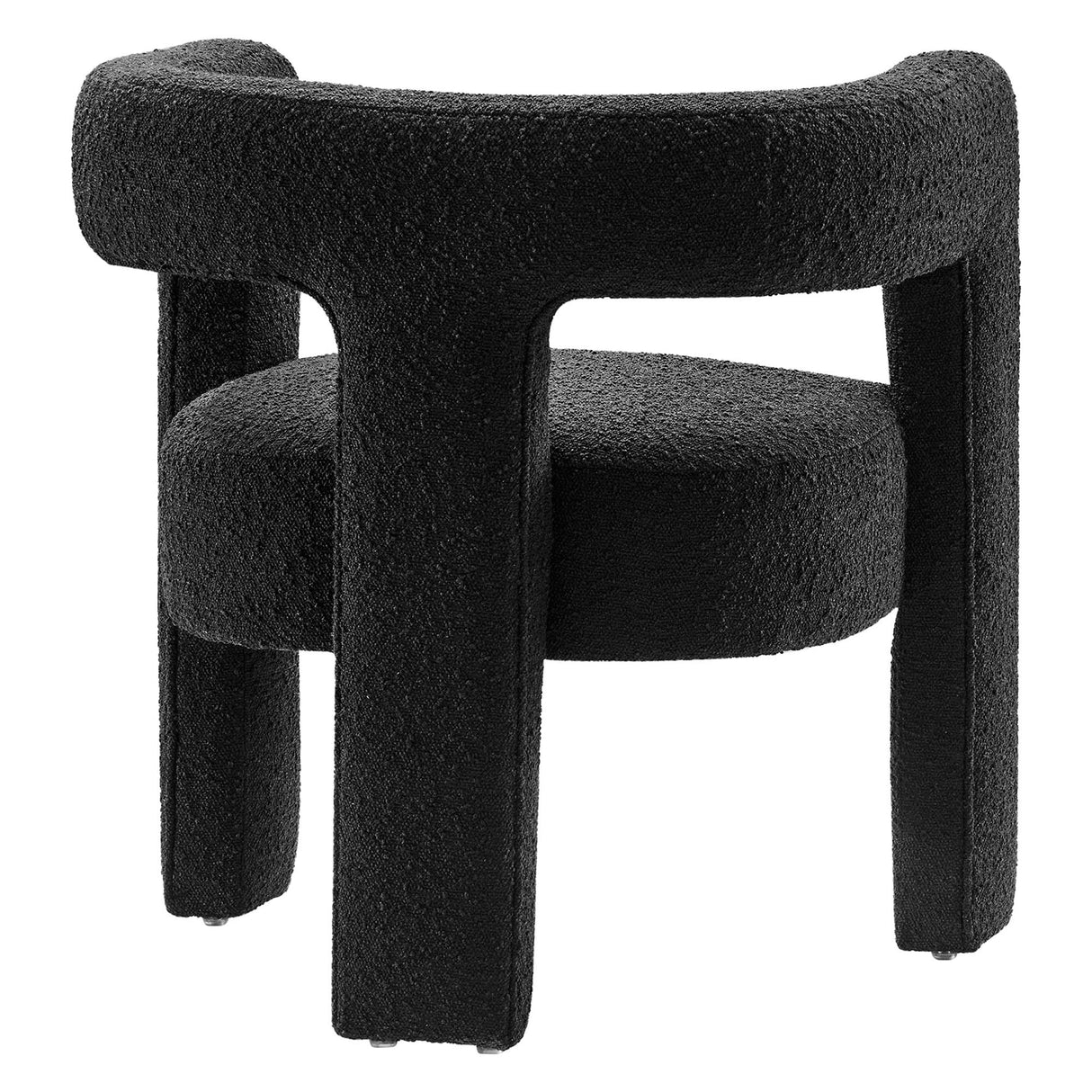 29 Inch Modern Rounded Boucle Fabric Armchair