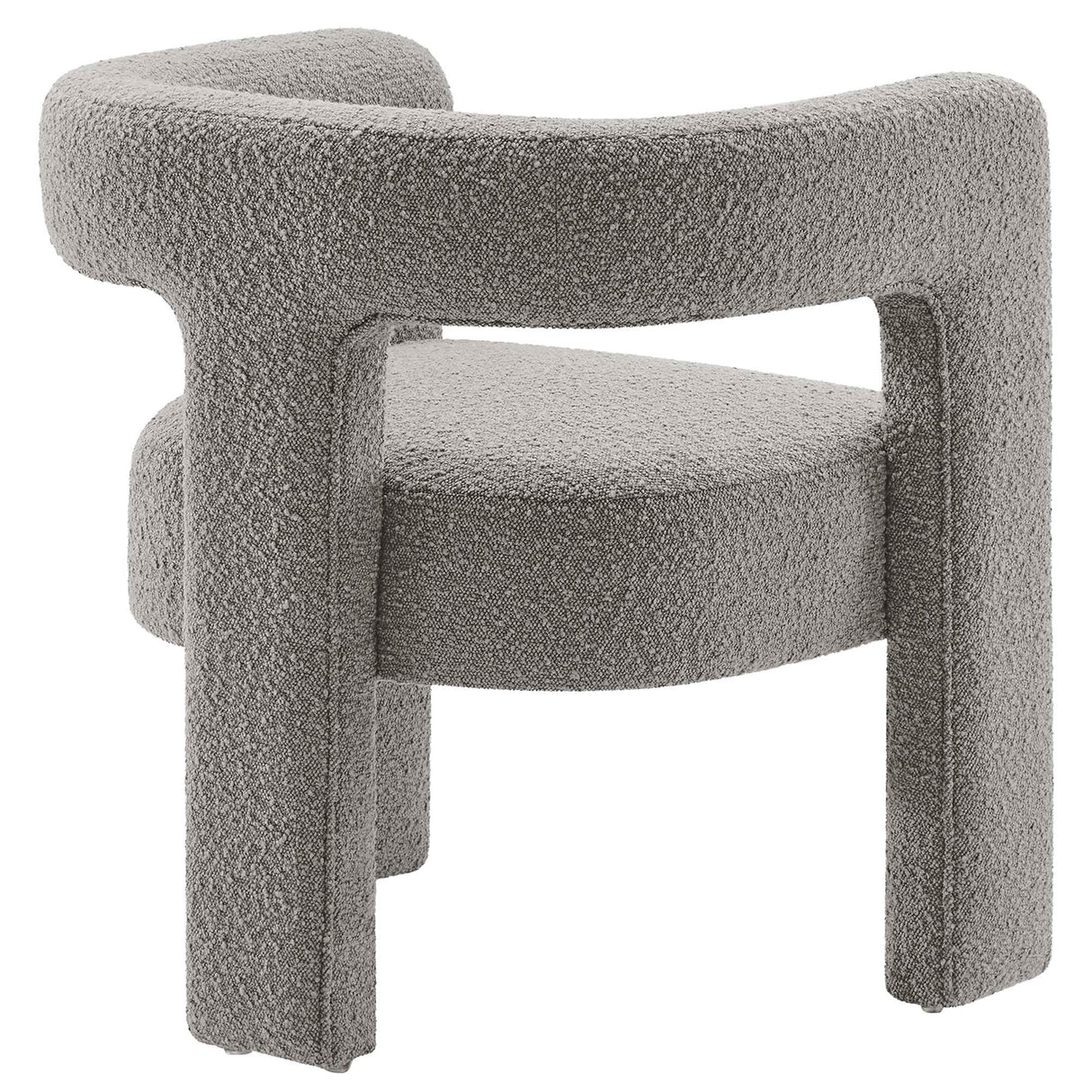29 Inch Modern Rounded Boucle Fabric Armchair