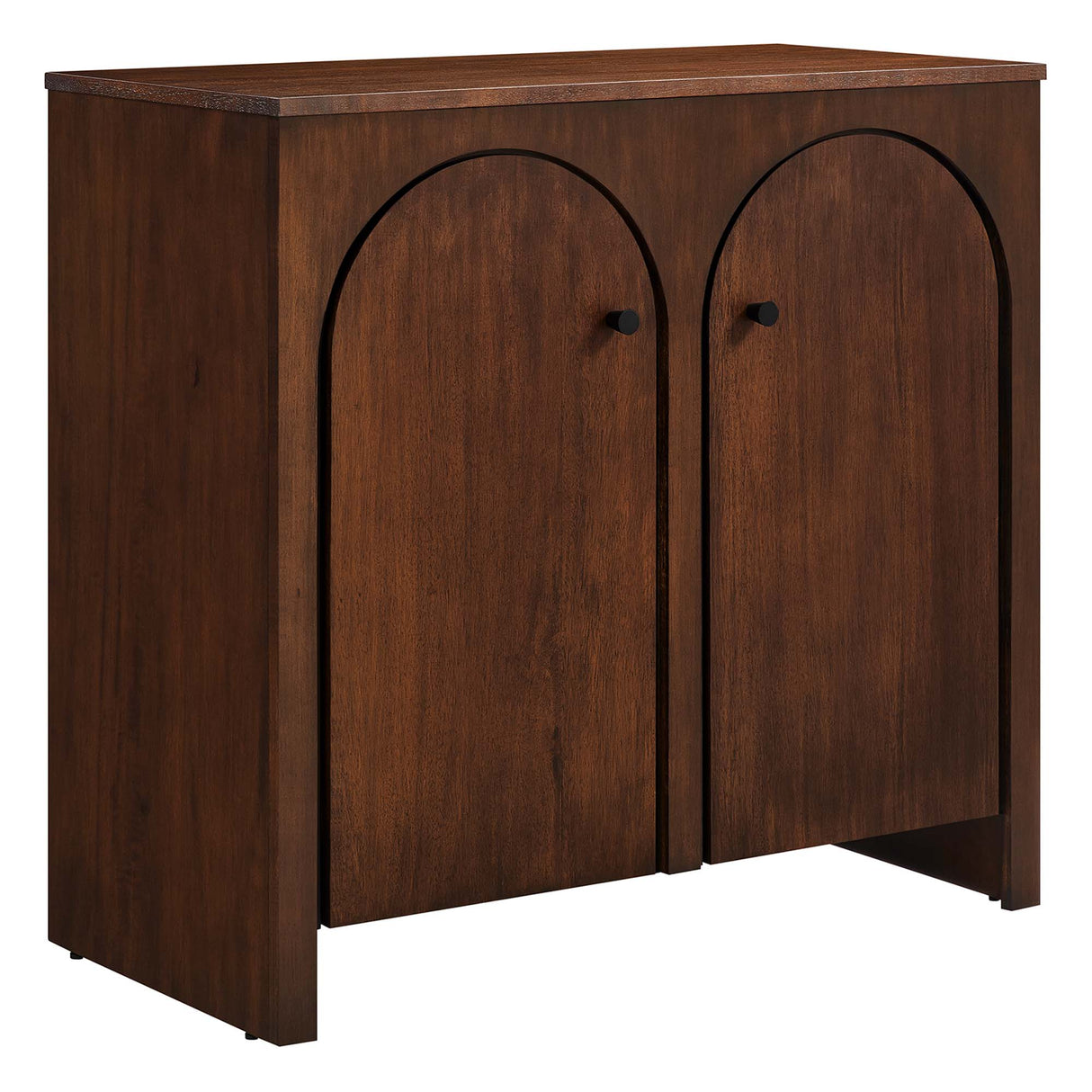 36 Inch 2-Door Arched Storage Cabinet with Mango Wood Veneer