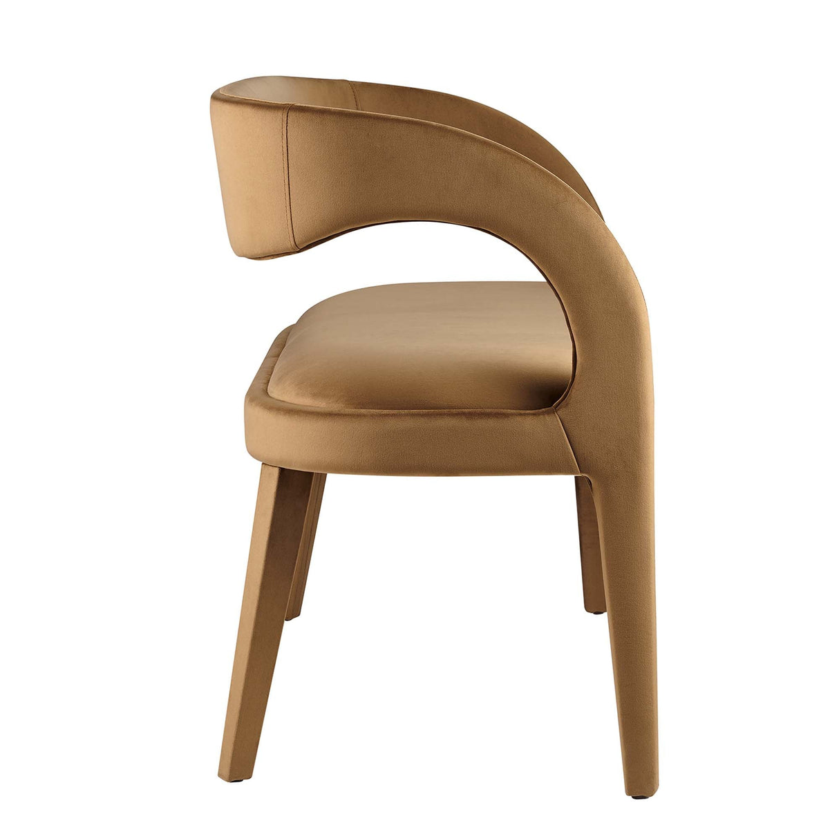 55 Inch Pinnacle Performance Velvet Accent Bench with Curved Open Backrest in Brown