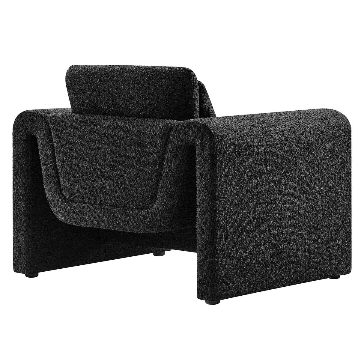 37 Inch Wavy Boucle Fabric Sculptural Armchair