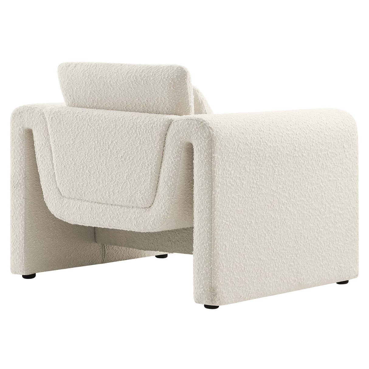 37 Inch Wavy Boucle Fabric Sculptural Armchair