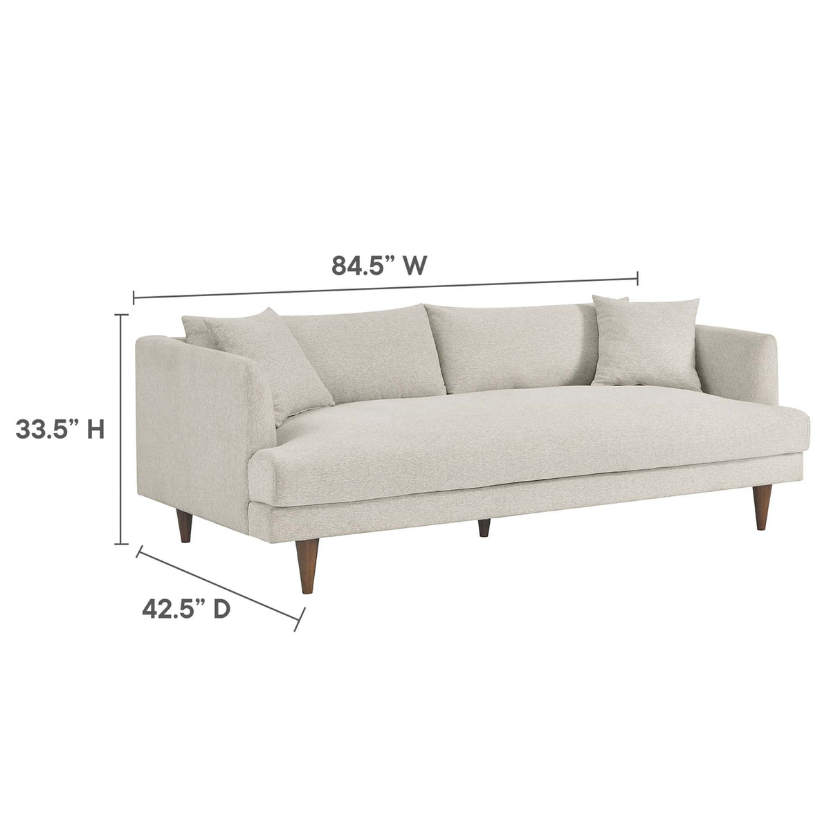 2 Piece 85" Down Filled Overstuffed Sofa and Ottoman Set