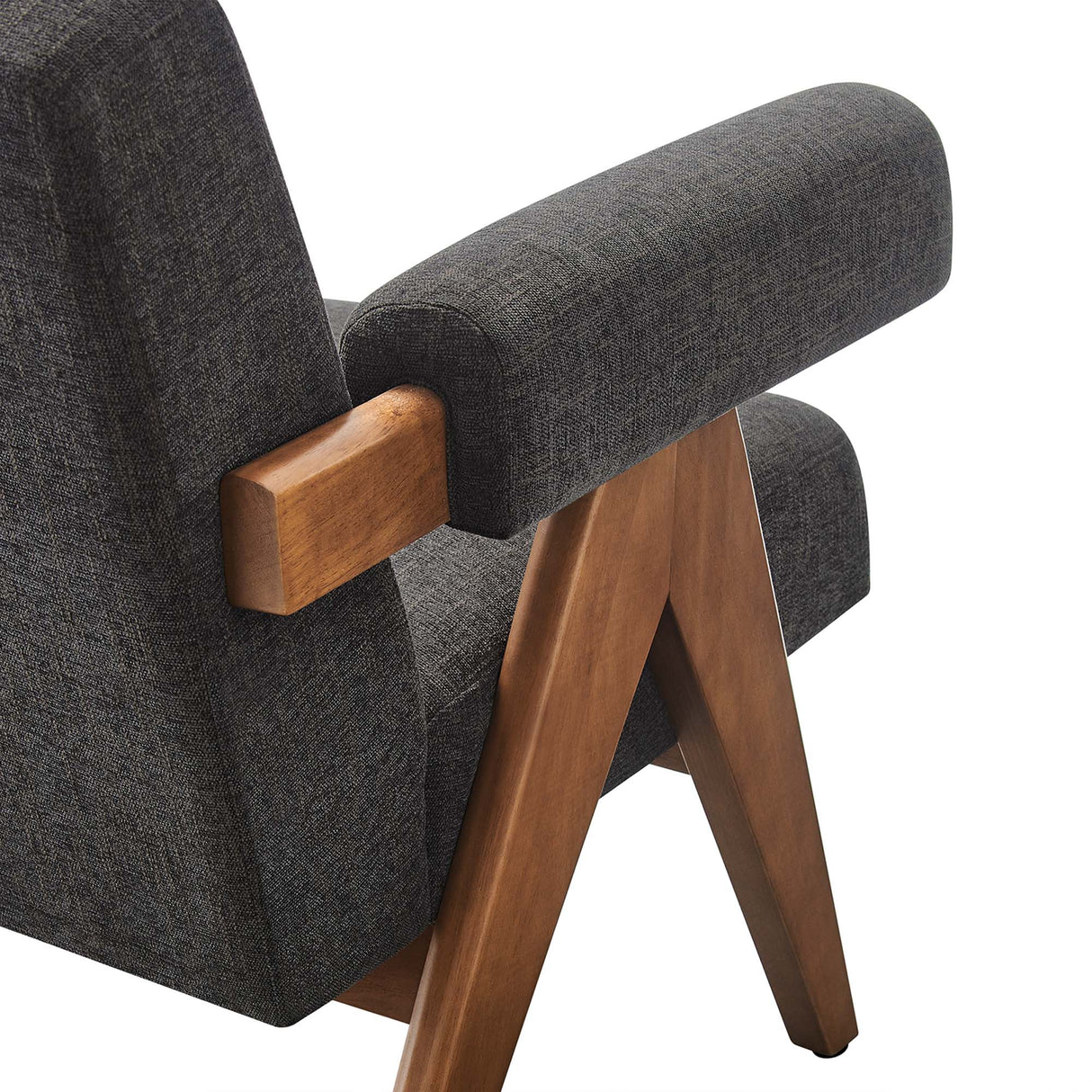 28 Inch Woven Heathered Fabric Armchair Set of 2