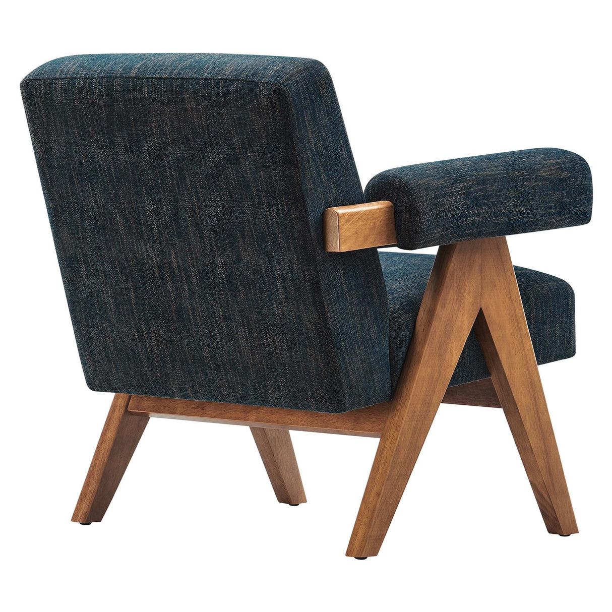 28 Inch Woven Heathered Fabric Armchair Set of 2