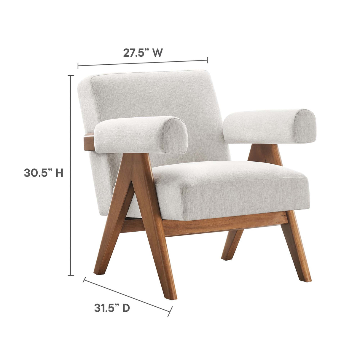 28 Inch Woven Heathered Fabric Armchair Set of 2