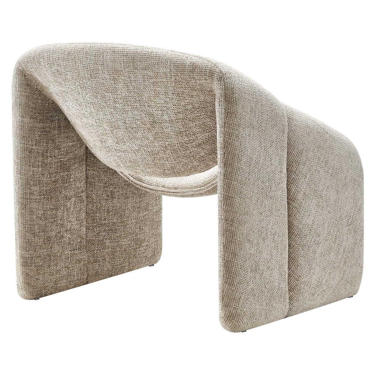 31 Inch Modern Curved Chenille Upholstered Accent Chair