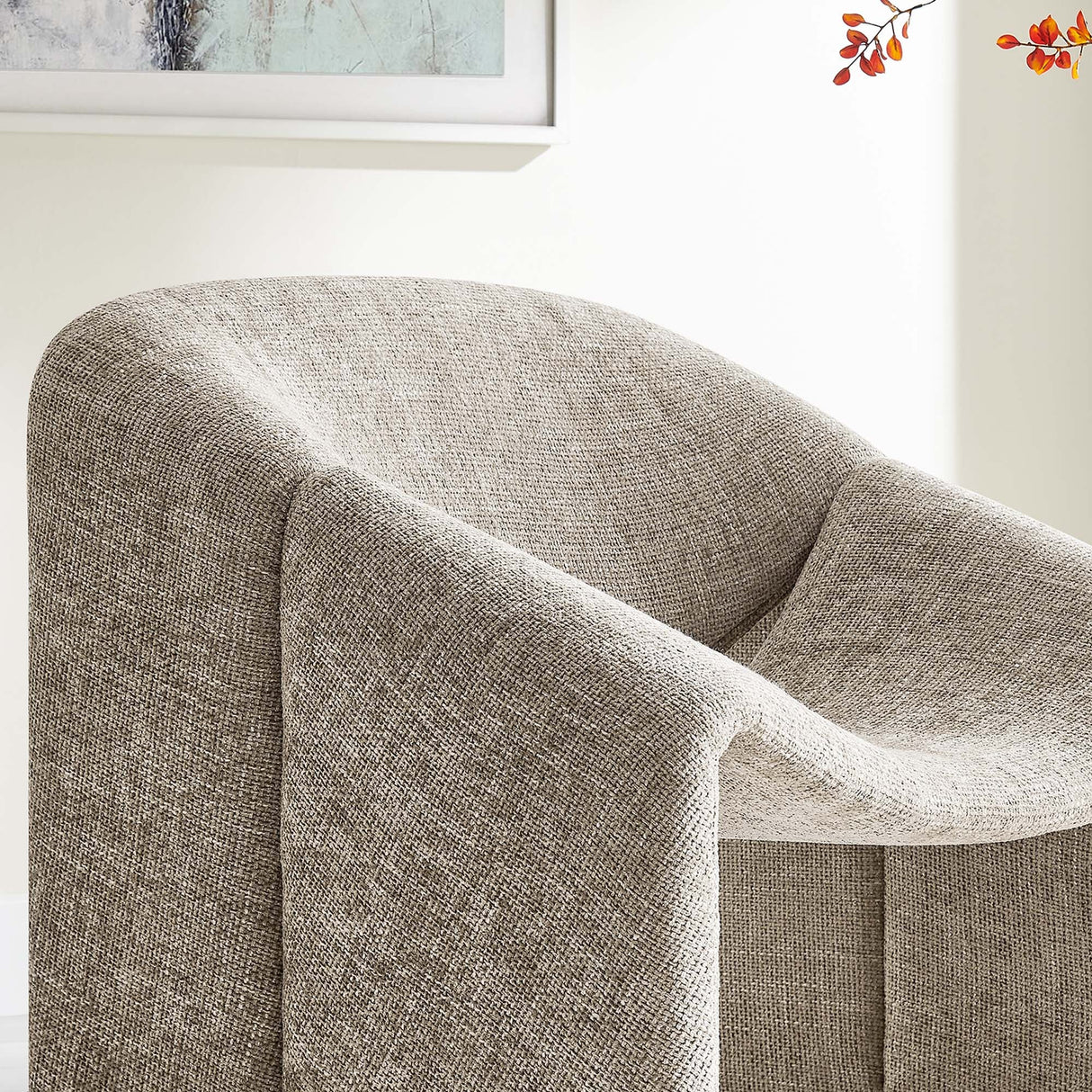 31 Inch Modern Curved Chenille Upholstered Accent Chair